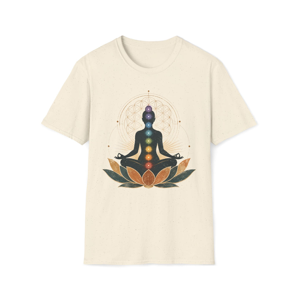 Chakra Meditation T-Shirt — Lotus & Flower of Life Yoga Tee