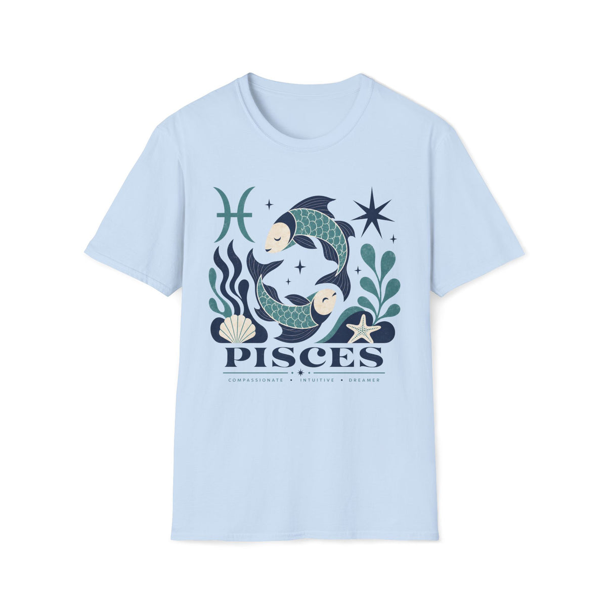 Pisces Zodiac T-Shirt — Illustrated Fish Astrology Tee