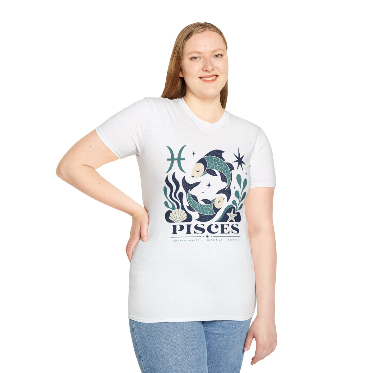 Pisces Zodiac T-Shirt — Illustrated Fish Astrology Tee