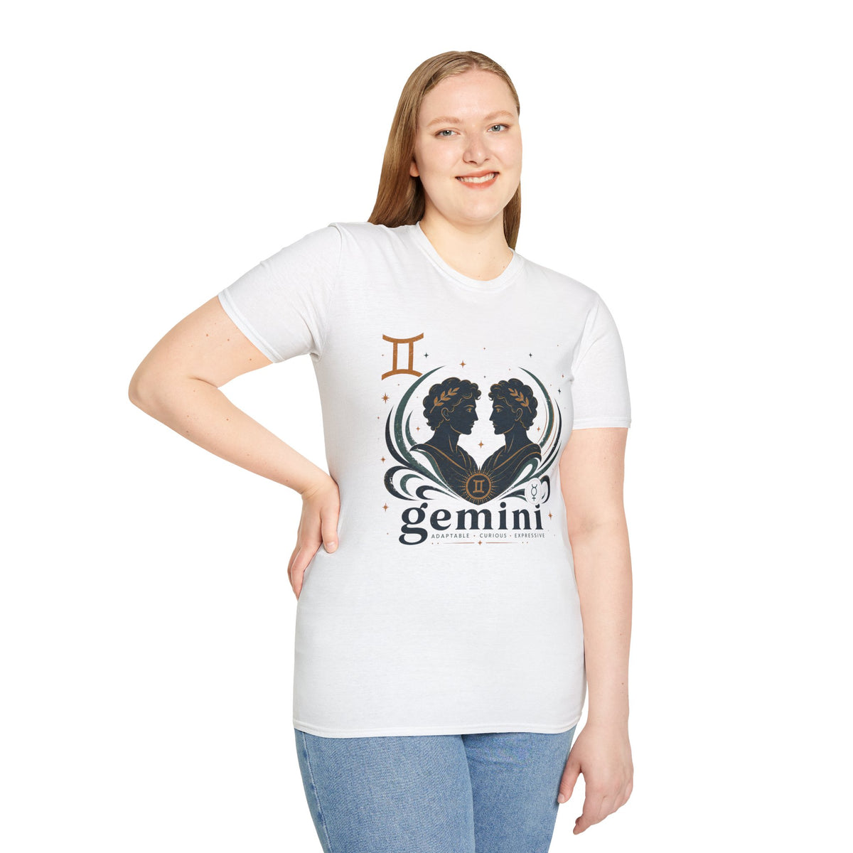 Gemini Zodiac T-Shirt — Twin Silhouette Astrology Tee