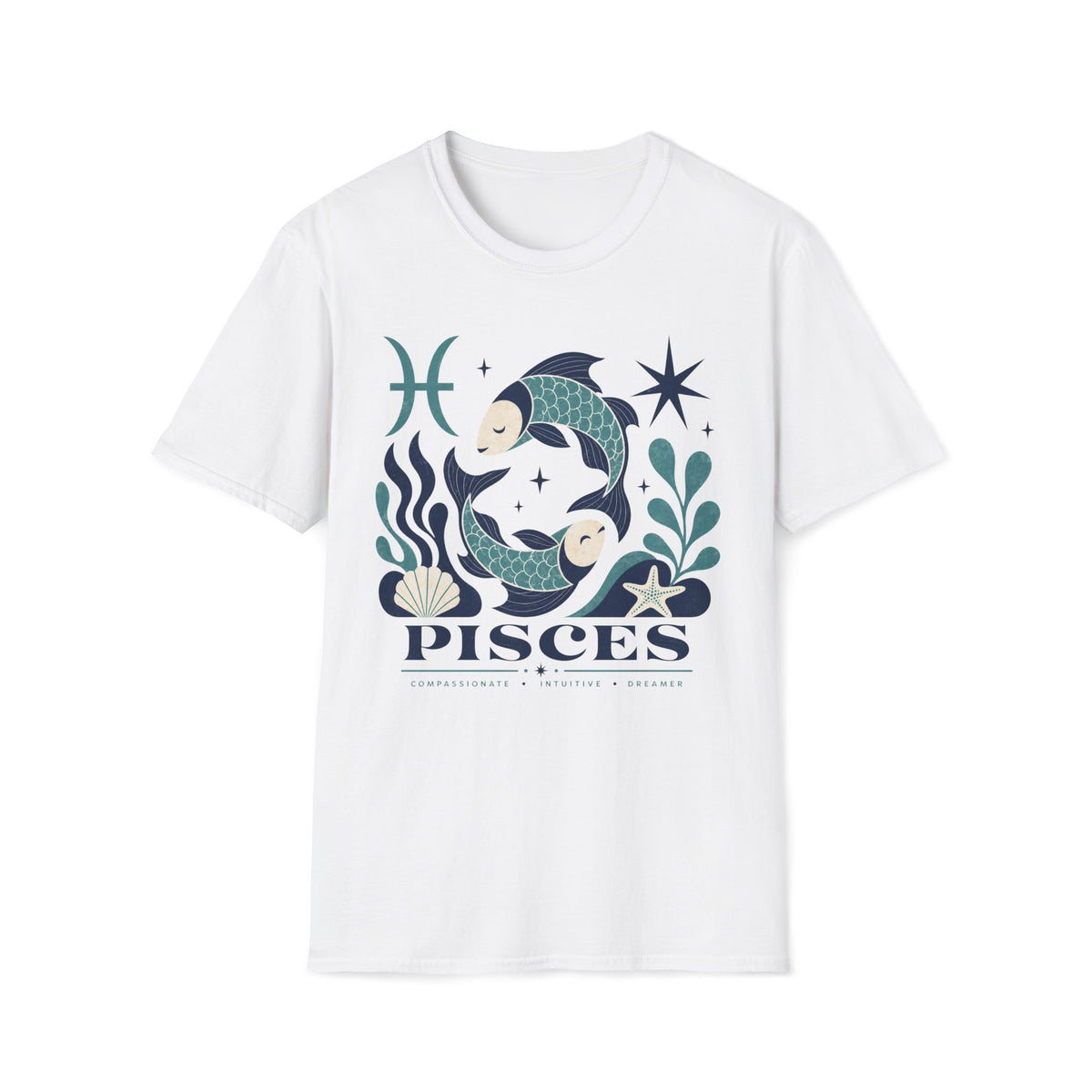 Pisces Zodiac T-Shirt — Illustrated Fish Astrology Tee