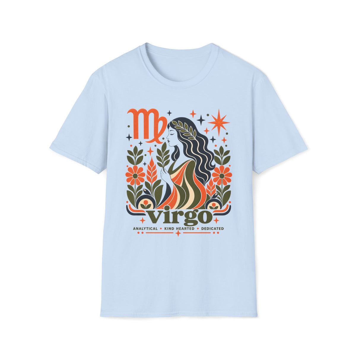 Virgo Zodiac T-Shirt — Retro Floral Virgo Girl Astrology Tee