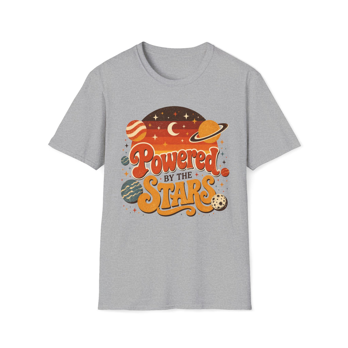 Powered by the Stars T-Shirt — Retro Space Graphic Tee