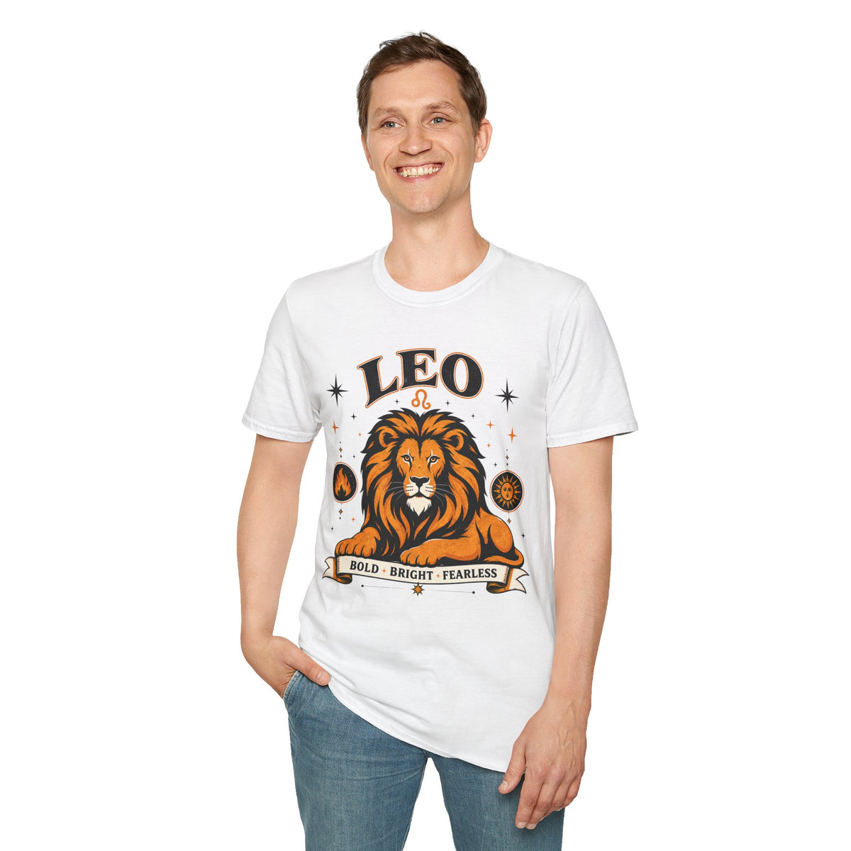 Leo Zodiac T-Shirt — Bold Bright Fearless Lion Horoscope Tee