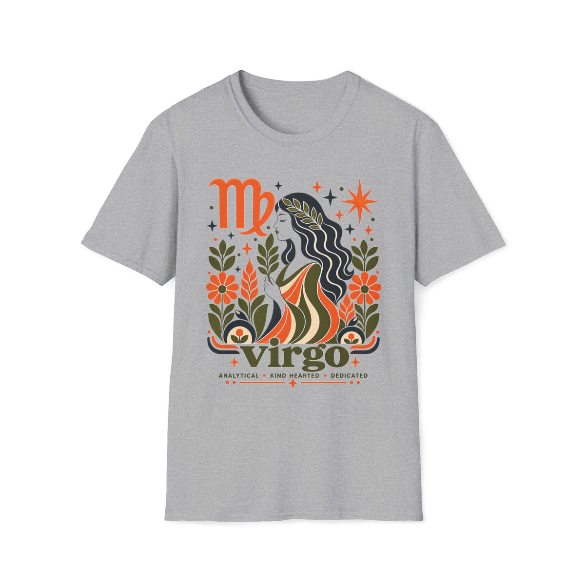 Virgo Zodiac T-Shirt — Retro Floral Virgo Girl Astrology Tee