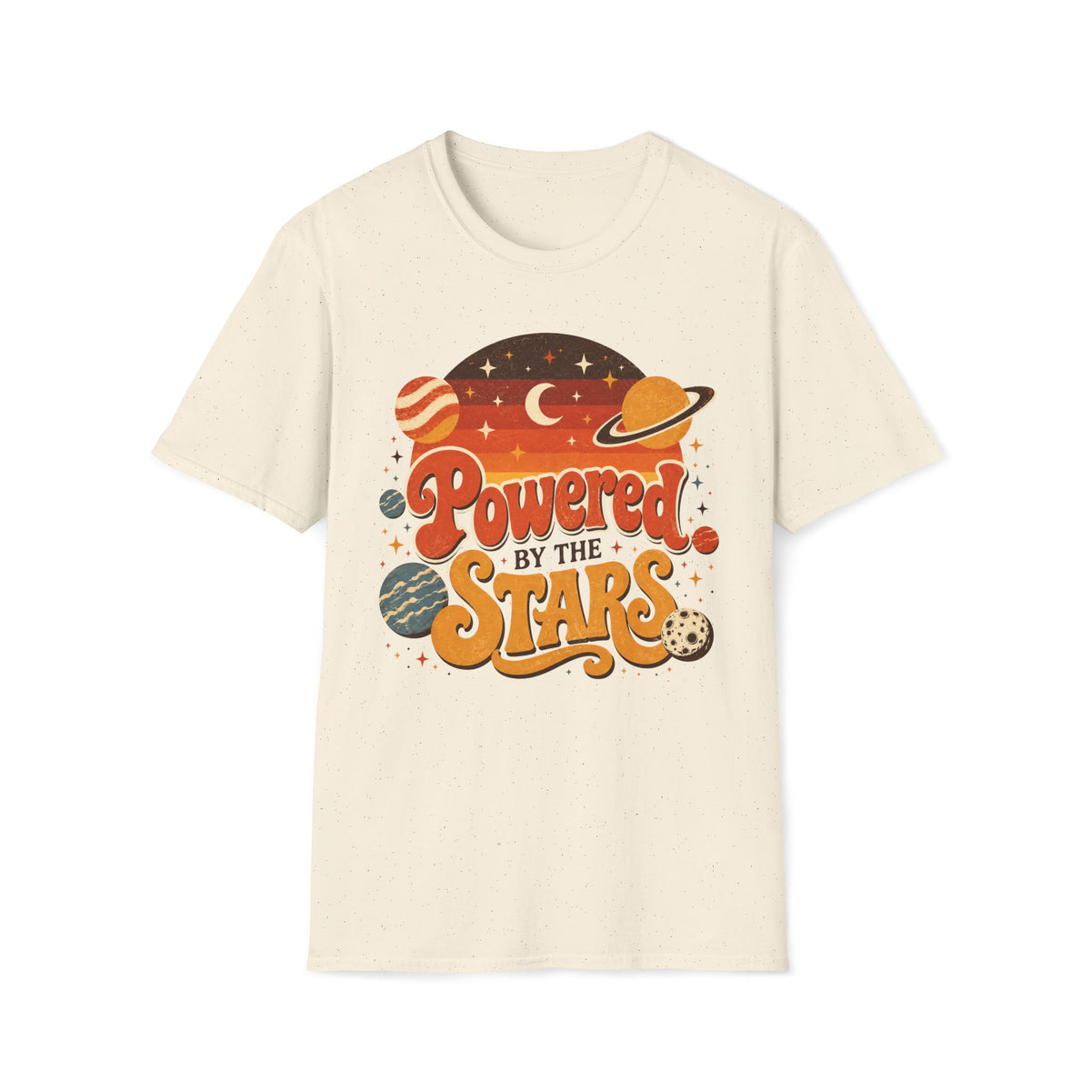 Powered by the Stars T-Shirt — Retro Space Graphic Tee