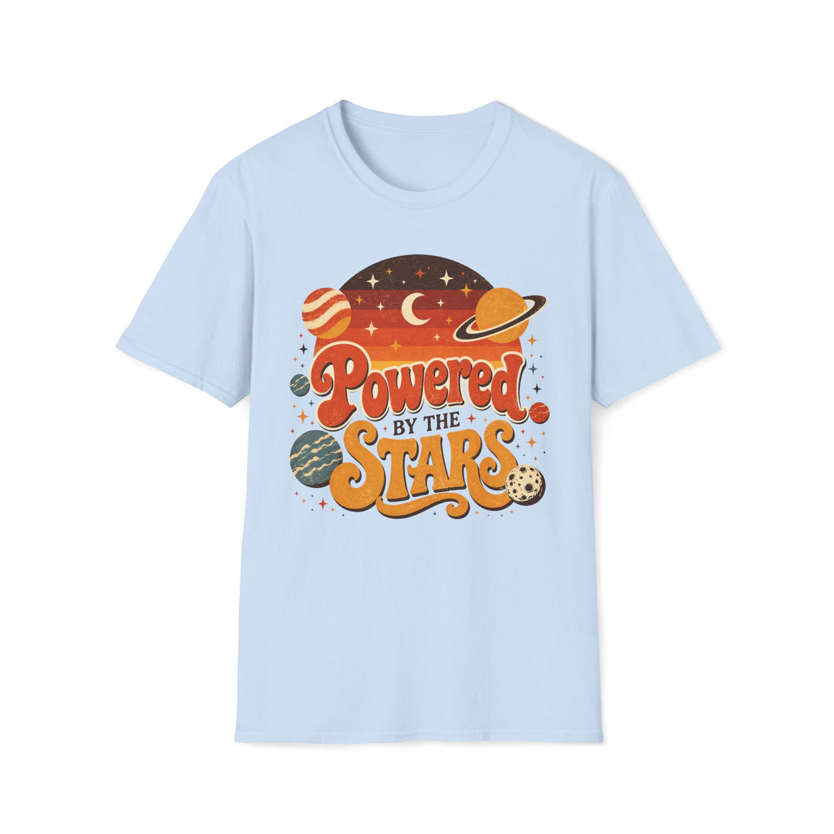 Powered by the Stars T-Shirt — Retro Space Graphic Tee