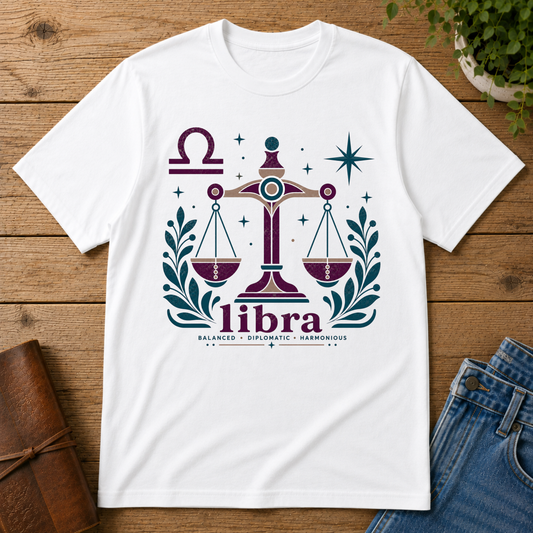 Libra Scales T-Shirt — Zodiac Astrology Graphic Tee