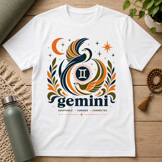 Gemini Zodiac T‑Shirt — Celestial Twin Constellation Tee