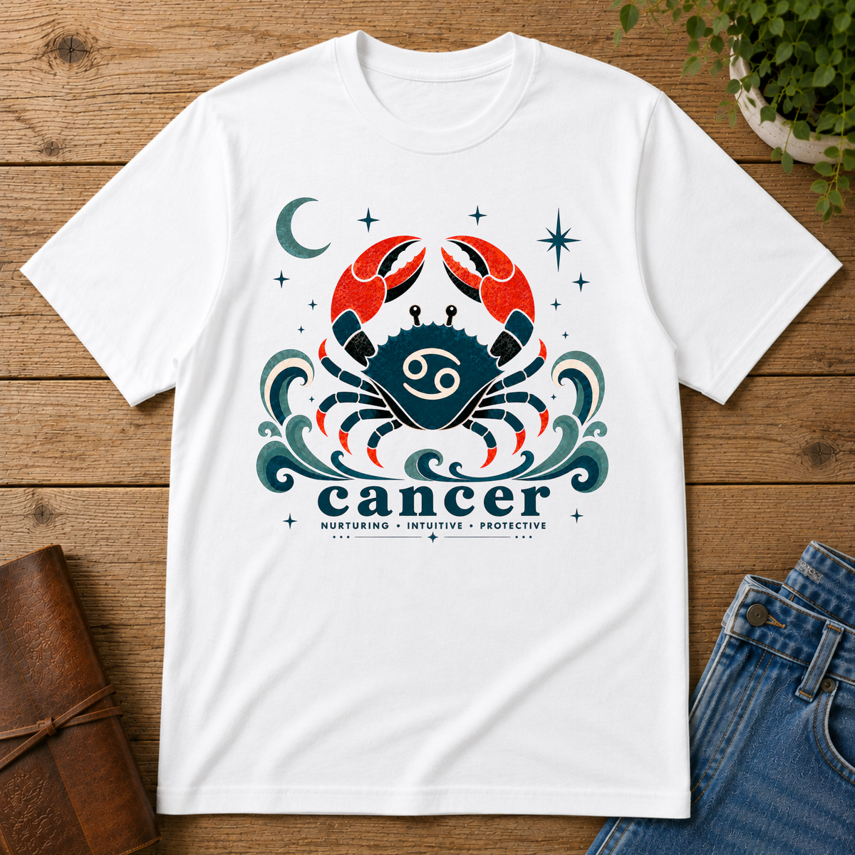 Cancer Zodiac T-Shirt — Cosmic Crab Astrology Tee