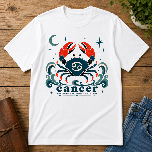 Cancer Zodiac T-Shirt — Cosmic Crab Astrology Tee