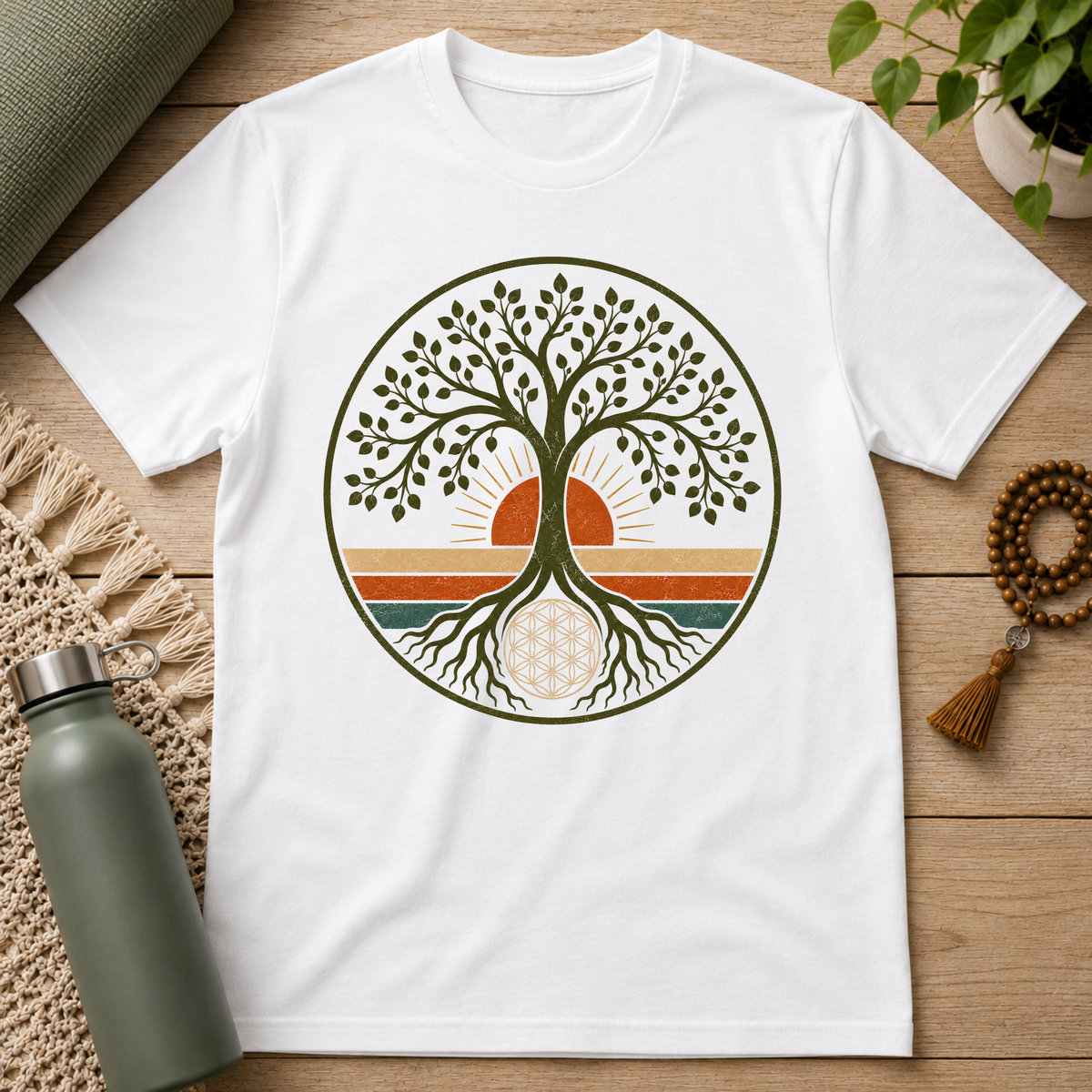 Tree of Life T-Shirt — Retro Sunset Roots Graphic Tee