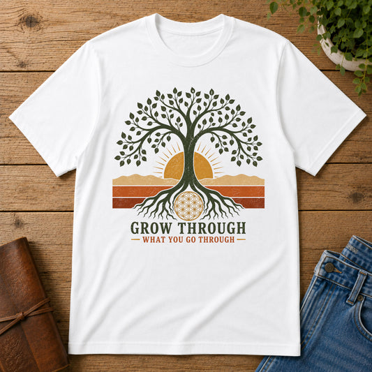 Tree of Life T-Shirt — "Grow Through What You Go Through" Inspirational Tee