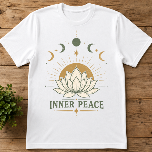 Inner Peace Lotus Moon Phases T-Shirt