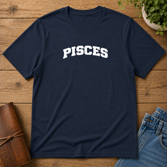 Pisces Zodiac T-Shirt – Retro Collegiate Astrology Tee