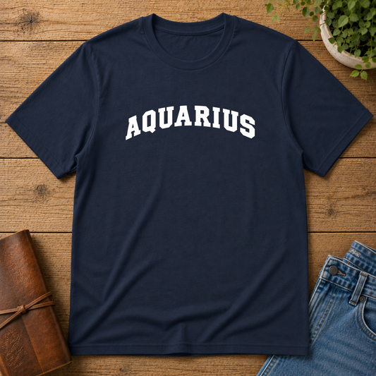 Aquarius Zodiac T-Shirt — Classic Collegiate Astrological Tee