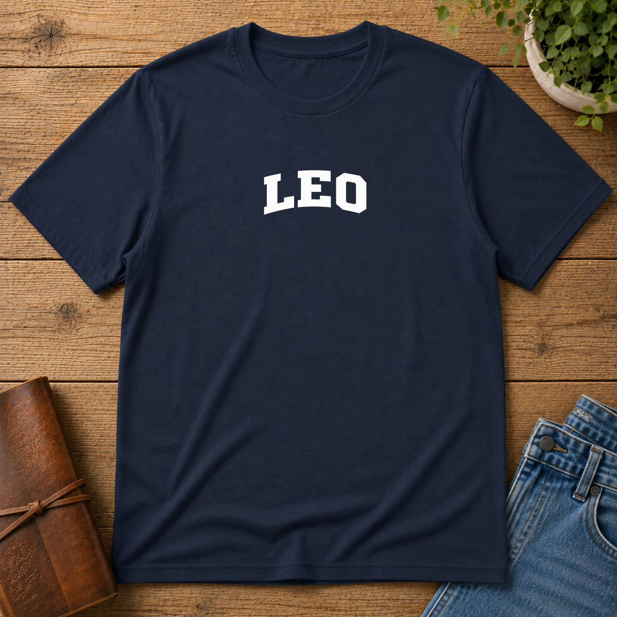 Leo Astrology T‑Shirt — Bold Collegiate Zodiac Tee