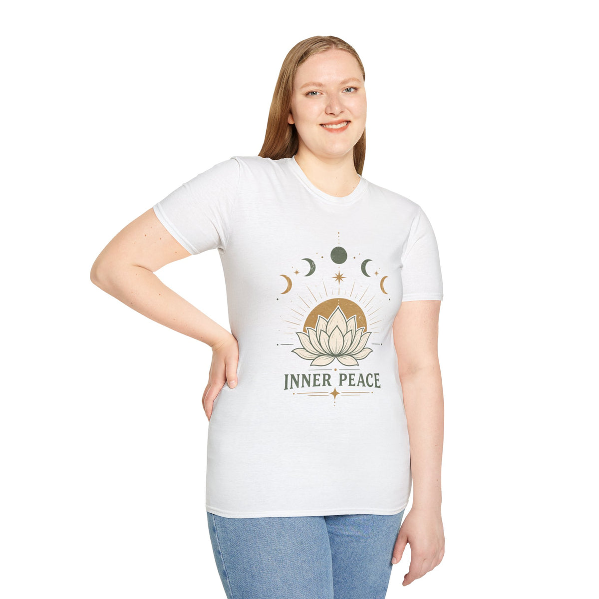 Inner Peace Lotus Moon Phases T-Shirt