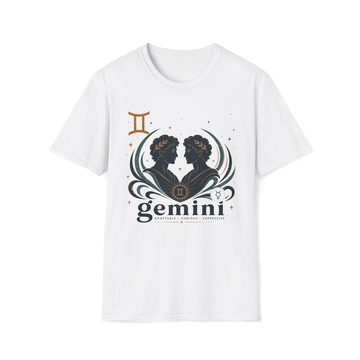 Gemini Zodiac T-Shirt — Twin Silhouette Astrology Tee