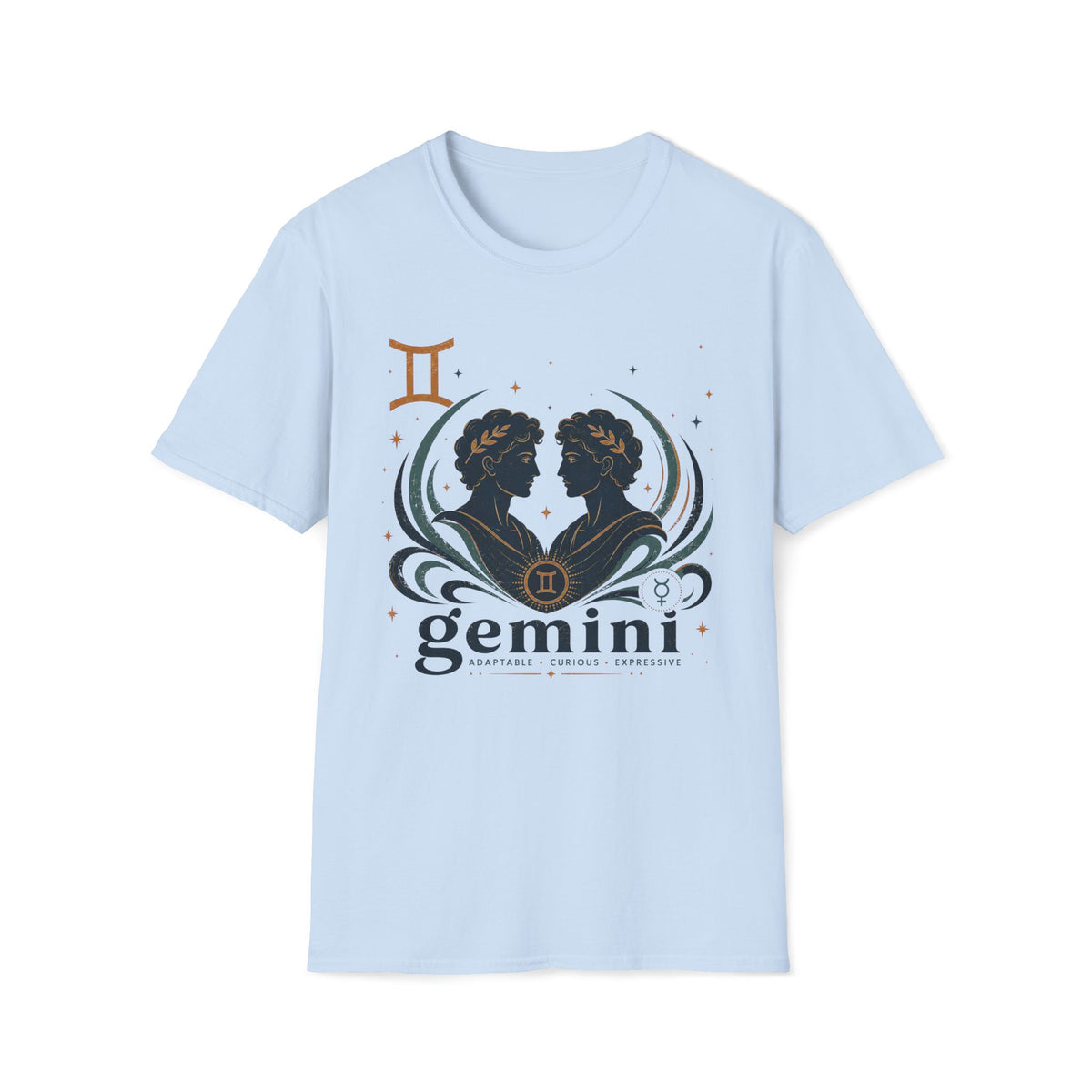 Gemini Zodiac T-Shirt — Twin Silhouette Astrology Tee