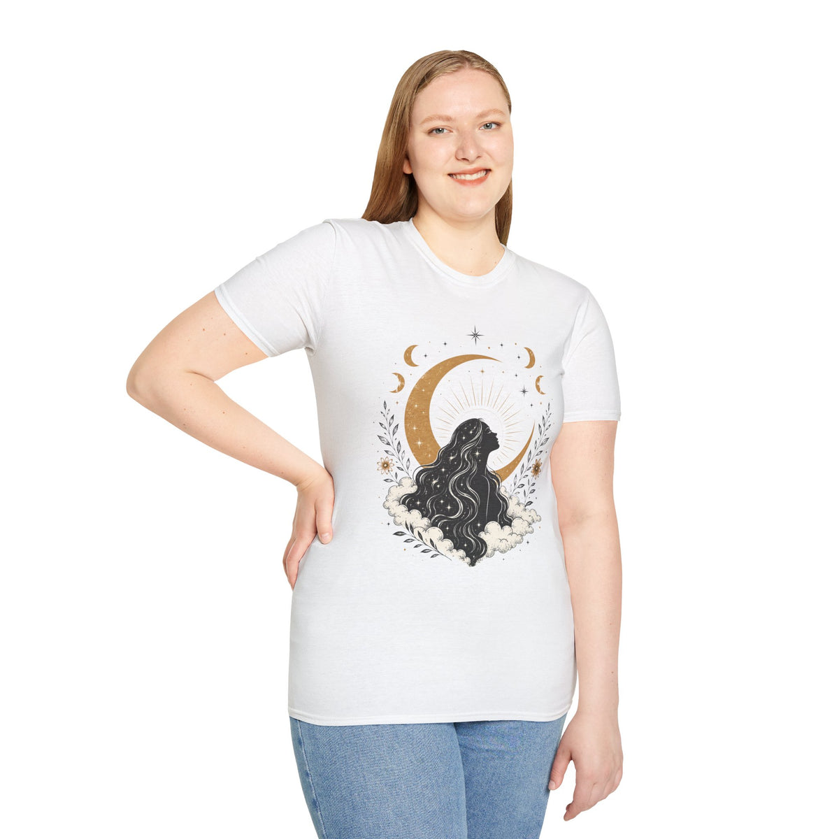 Celestial Moon Goddess T-Shirt — Boho Astrology Tee