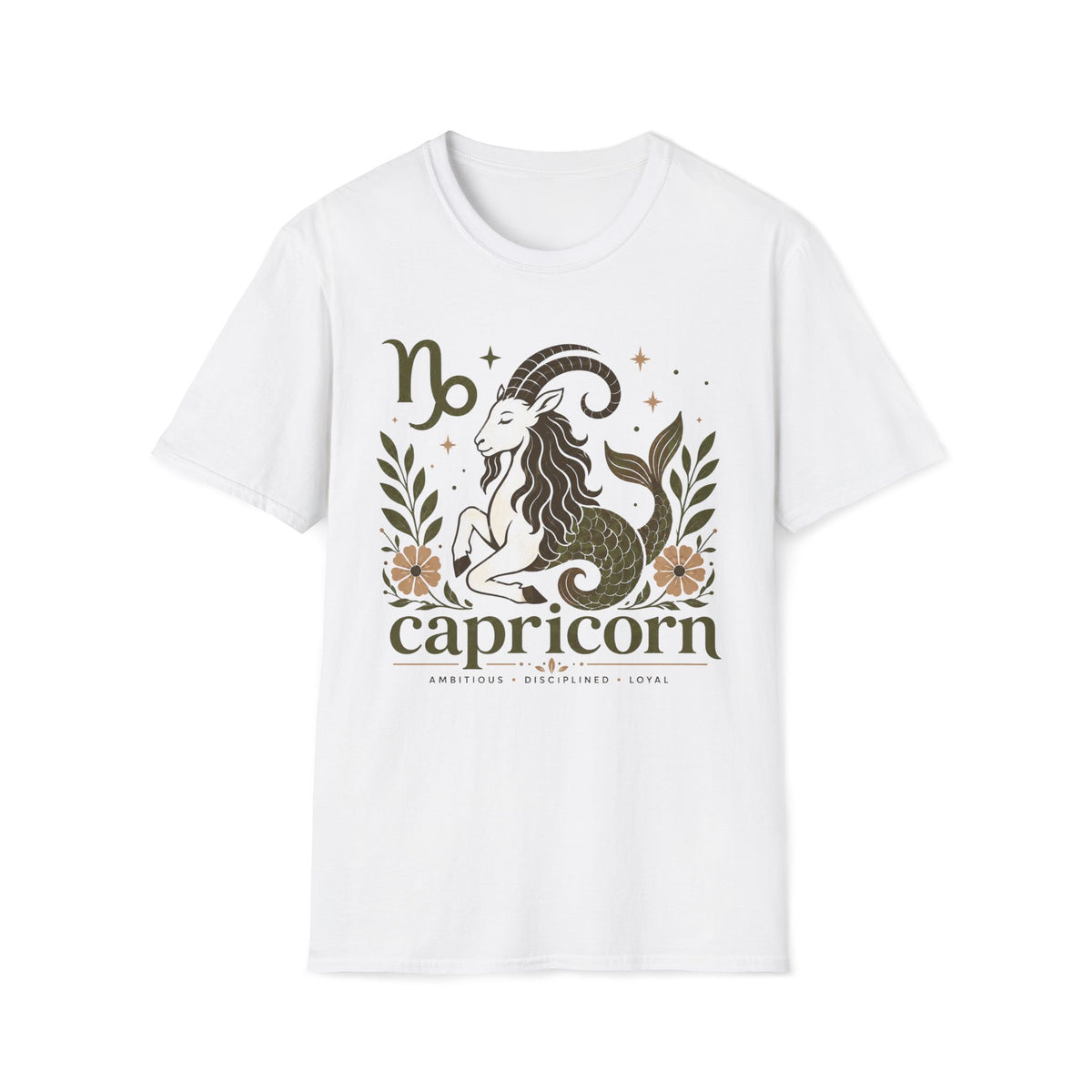 Capricorn Zodiac T-Shirt — Elegant Goat Constellation Design