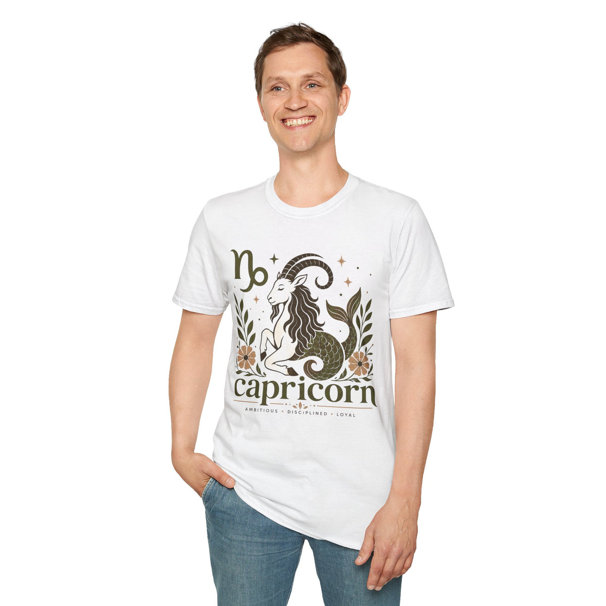 Capricorn Zodiac T-Shirt — Elegant Goat Constellation Design