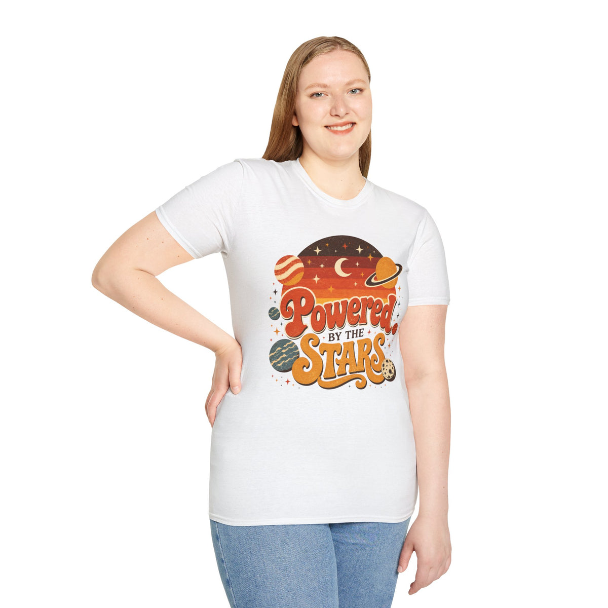 Powered by the Stars T-Shirt — Retro Space Graphic Tee