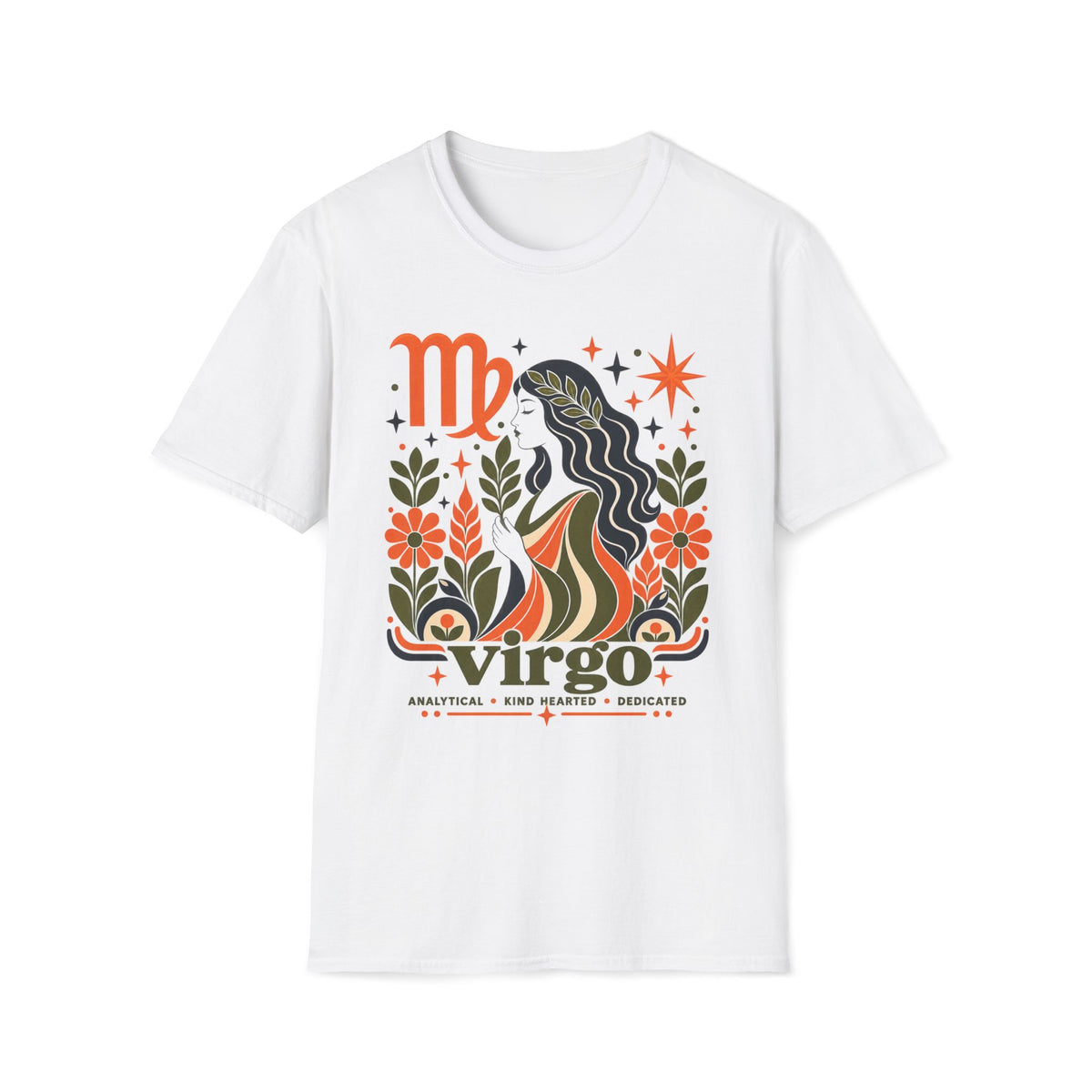 Virgo Zodiac T-Shirt — Retro Floral Virgo Girl Astrology Tee
