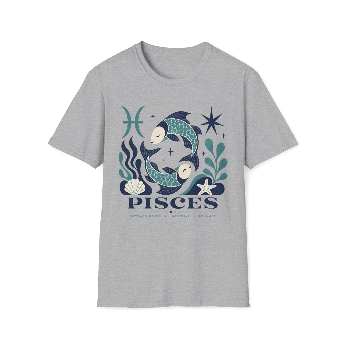 Pisces Zodiac T-Shirt — Illustrated Fish Astrology Tee