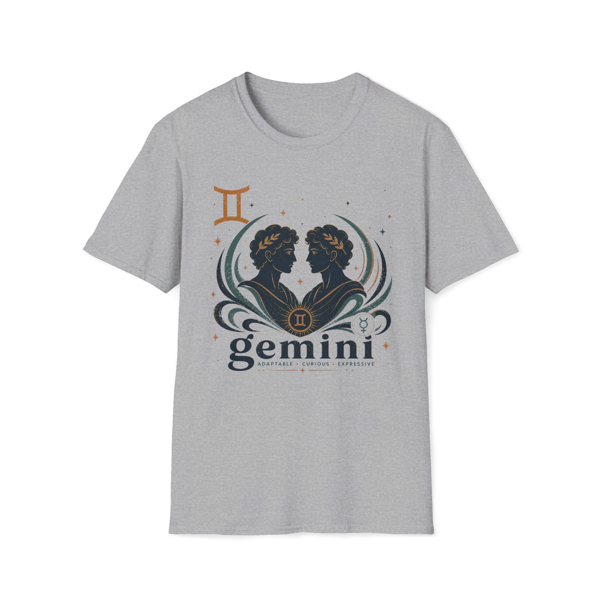 Gemini Zodiac T-Shirt — Twin Silhouette Astrology Tee