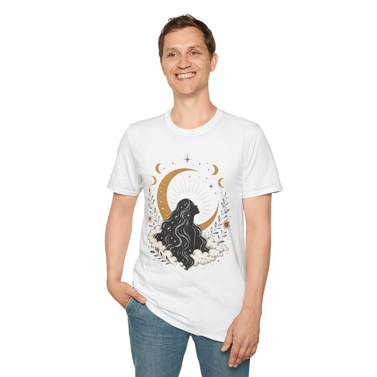 Celestial Moon Goddess T-Shirt — Boho Astrology Tee