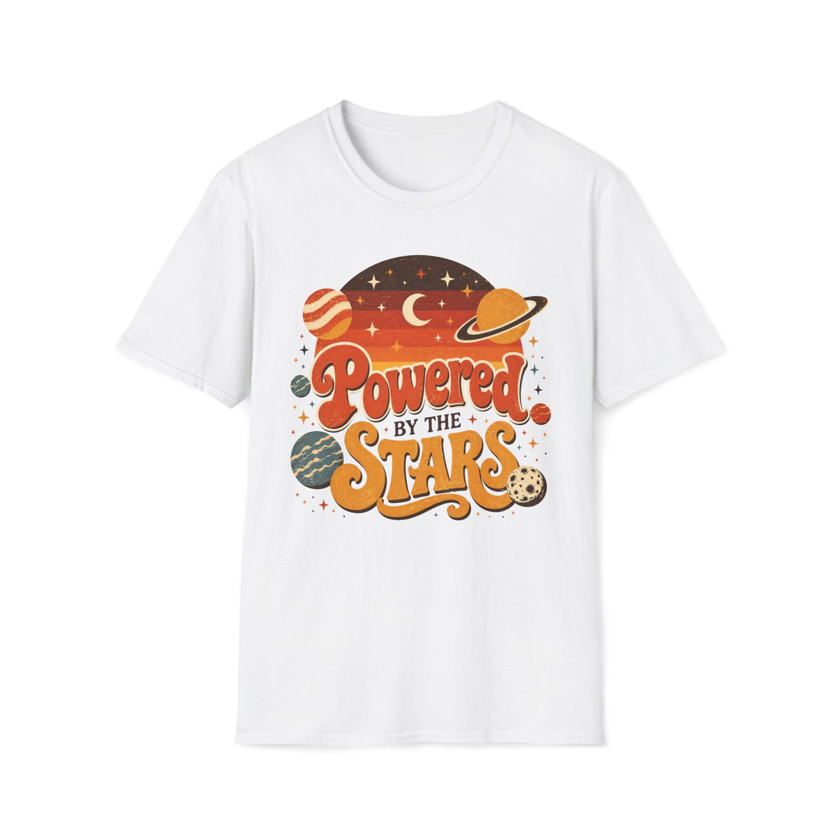 Powered by the Stars T-Shirt — Retro Space Graphic Tee