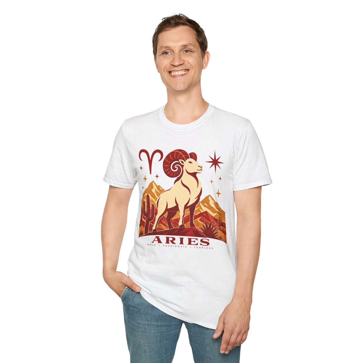 Aries Zodiac T‑Shirt — Vintage Ram Astrology Tee