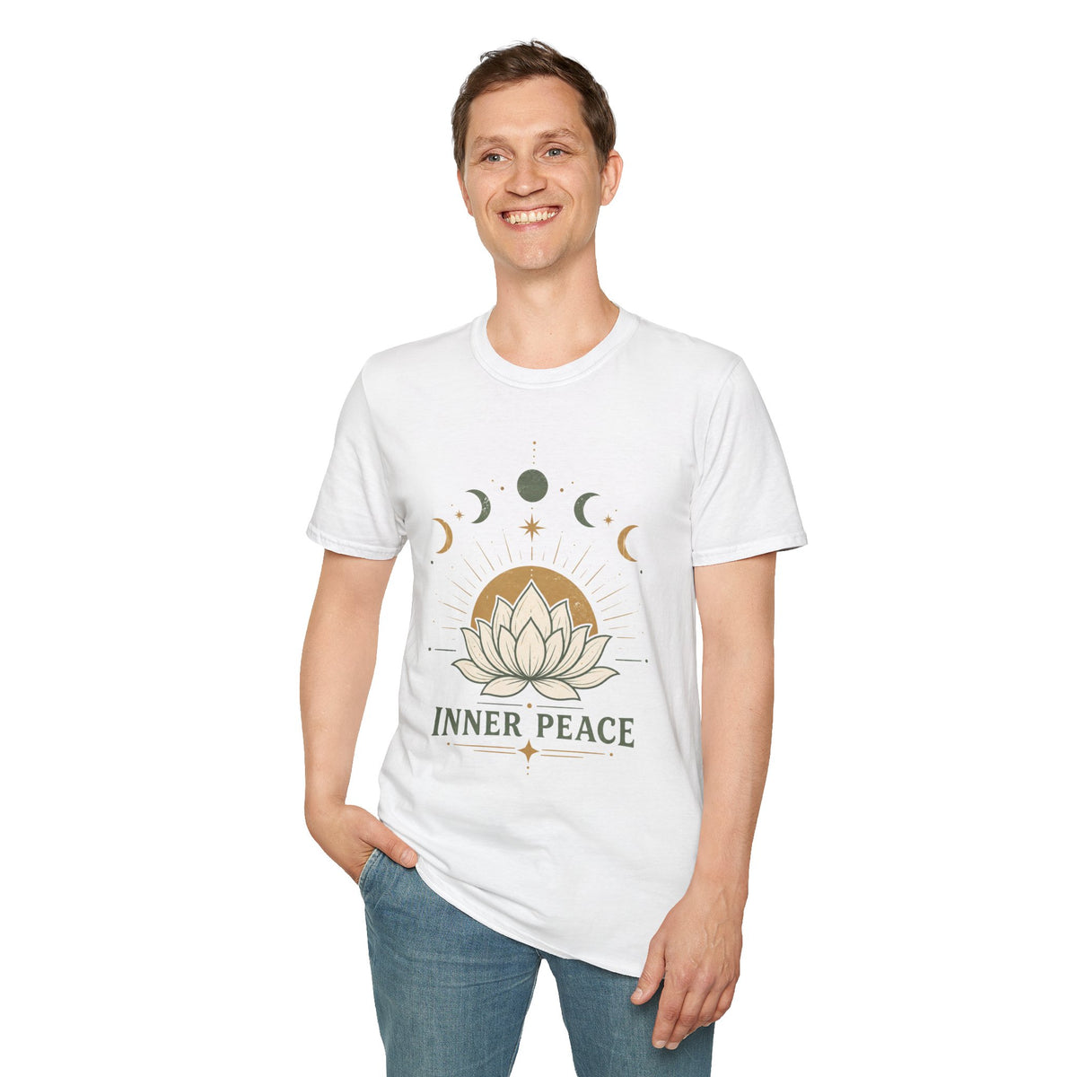 Inner Peace Lotus Moon Phases T-Shirt